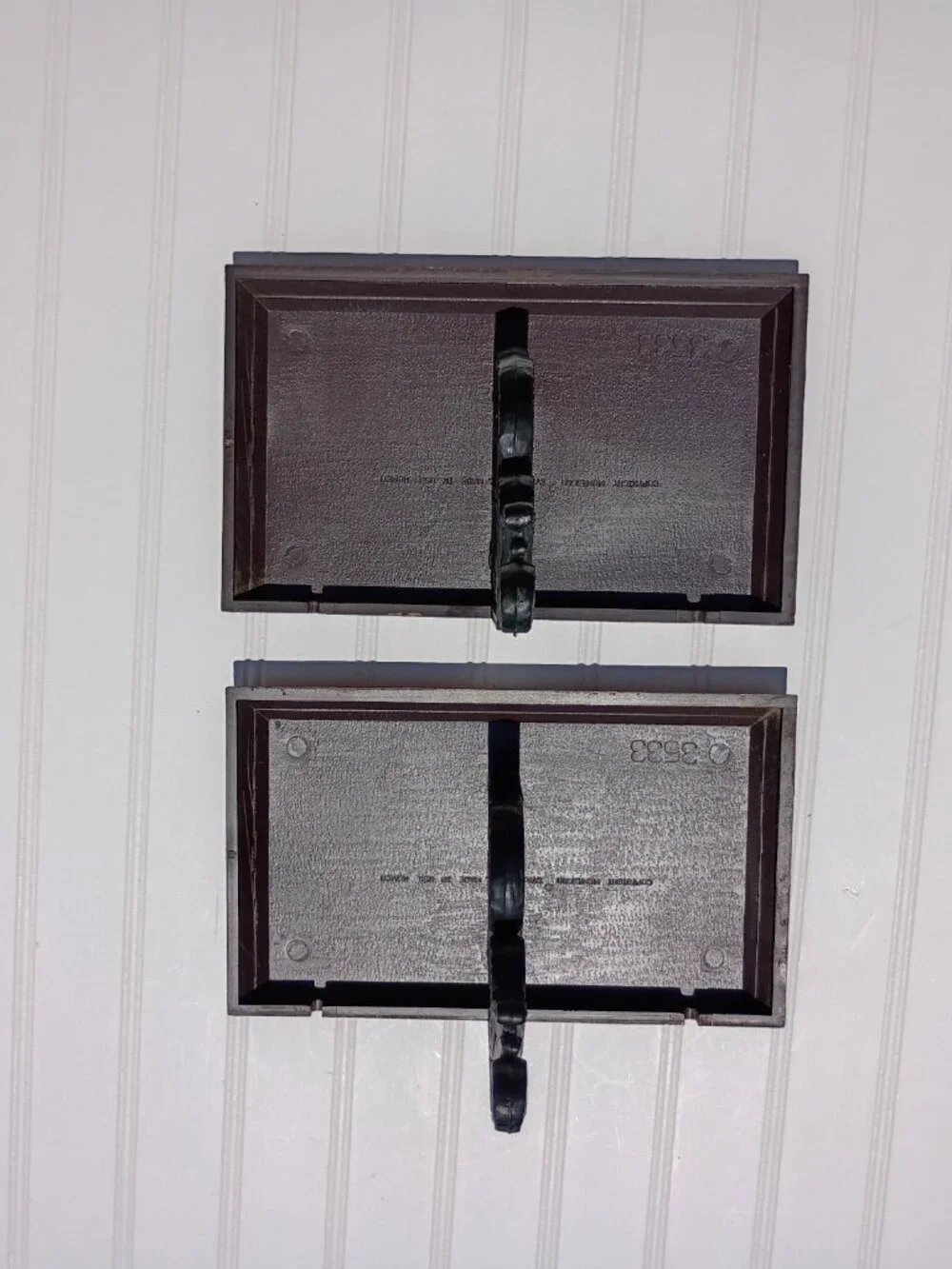 Vintage Homco Wall Shelves Set 1981 Faux Wood & Black Iron Brackets USA 3533 Vtg